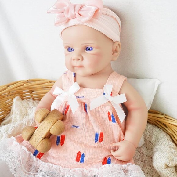 20 Inch Full Silicone Reborn Baby Dolls Non Vinyl  Ivory Realistic Dolls Girl - Picture 2 of 8